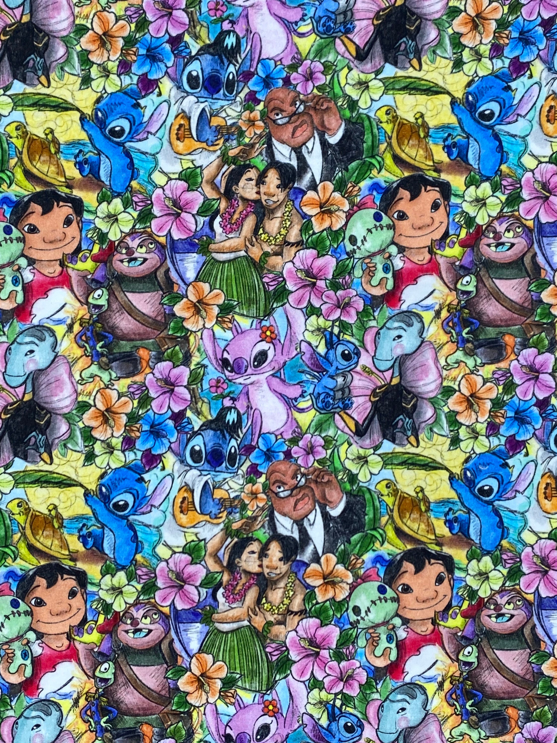 Stitch fabric lilo and stitch fabric cotton Lycra tumbler Etsy