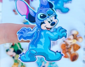 Stitch Mickey mashup laptop sticker/ stitch disney sticker / disney sticker/ laptop decal/cell phone sticker/ planner/ water bottle