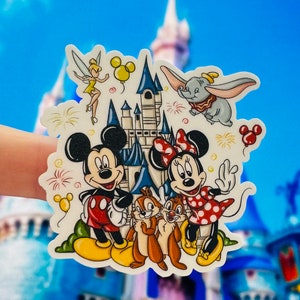 Chip and Dale laptop sticker/ Mickey and Minnie disney sticker/ tinkerbell/ dumbo sticker/water bottle/ cell phone/ WDW landmarks sticker