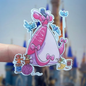 cinderella pink dress mice Mice Altering Cinderella's Dress