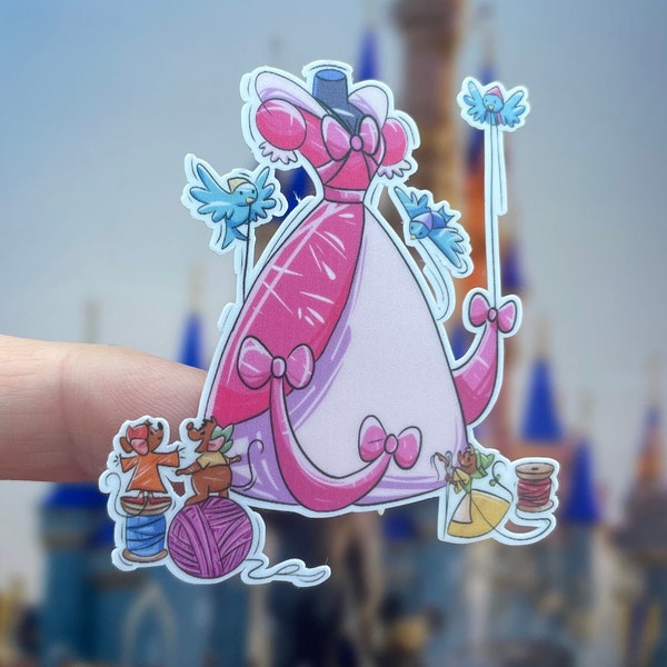 Cinderella’s dressmaking sticker/ Cinderella mice sticker/ Gus Gus sticker/ Disney sticker/Cinderella sticker/ cell phone