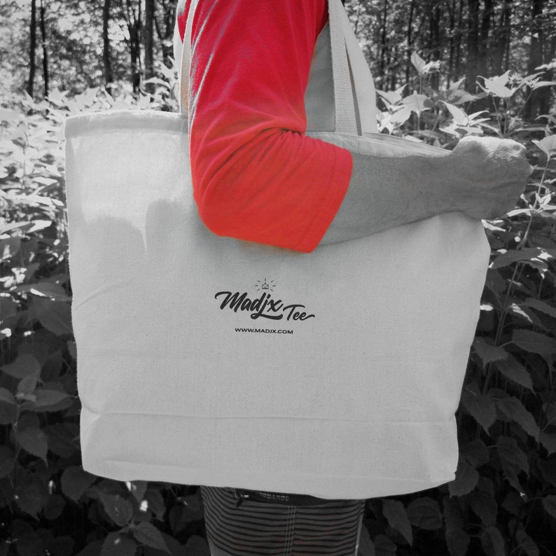 ecological and durable canva washable ca va encore me co\u00fbter une beurr\u00e9e Jumbo grocery bag made of very resistant canva