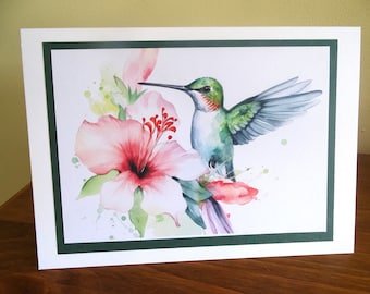 Hummingbird Blank Greeting Card, Hummingbird Card