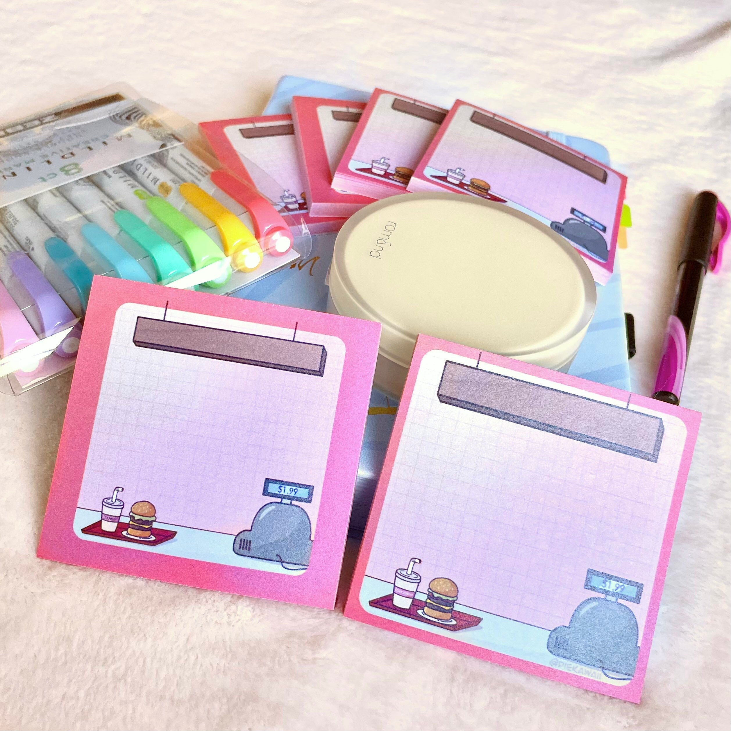 Fast Food Post It Notes | Kawaii Burger and Soda Sticky Notes for ...