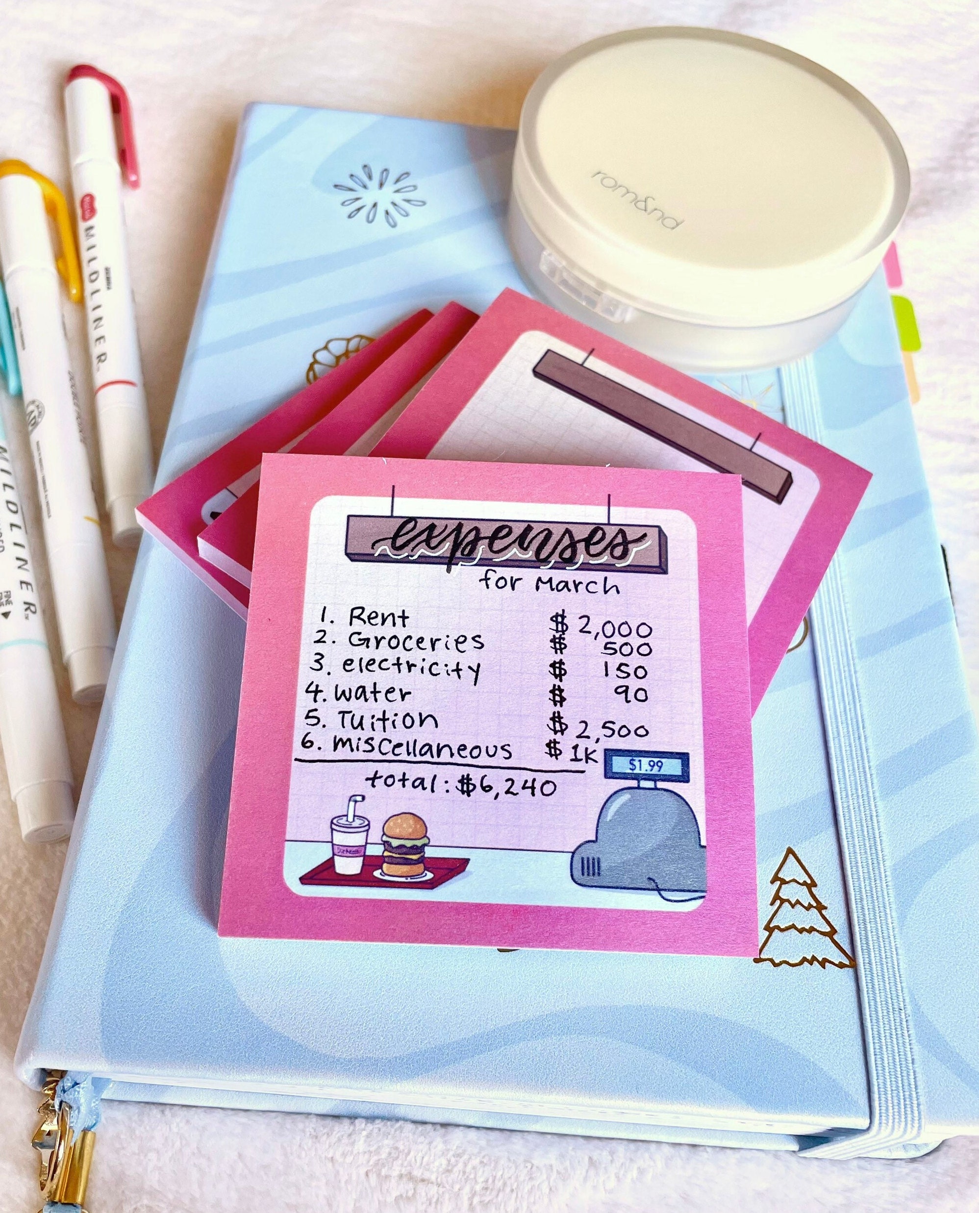 Fast Food Post It Notes | Kawaii Burger and Soda Sticky Notes for ...