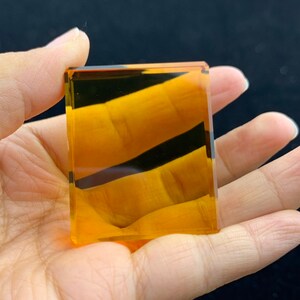 33g Orange synthetischer Quarz Kristall Quadratische Karte Probe Kristall Healing-5
