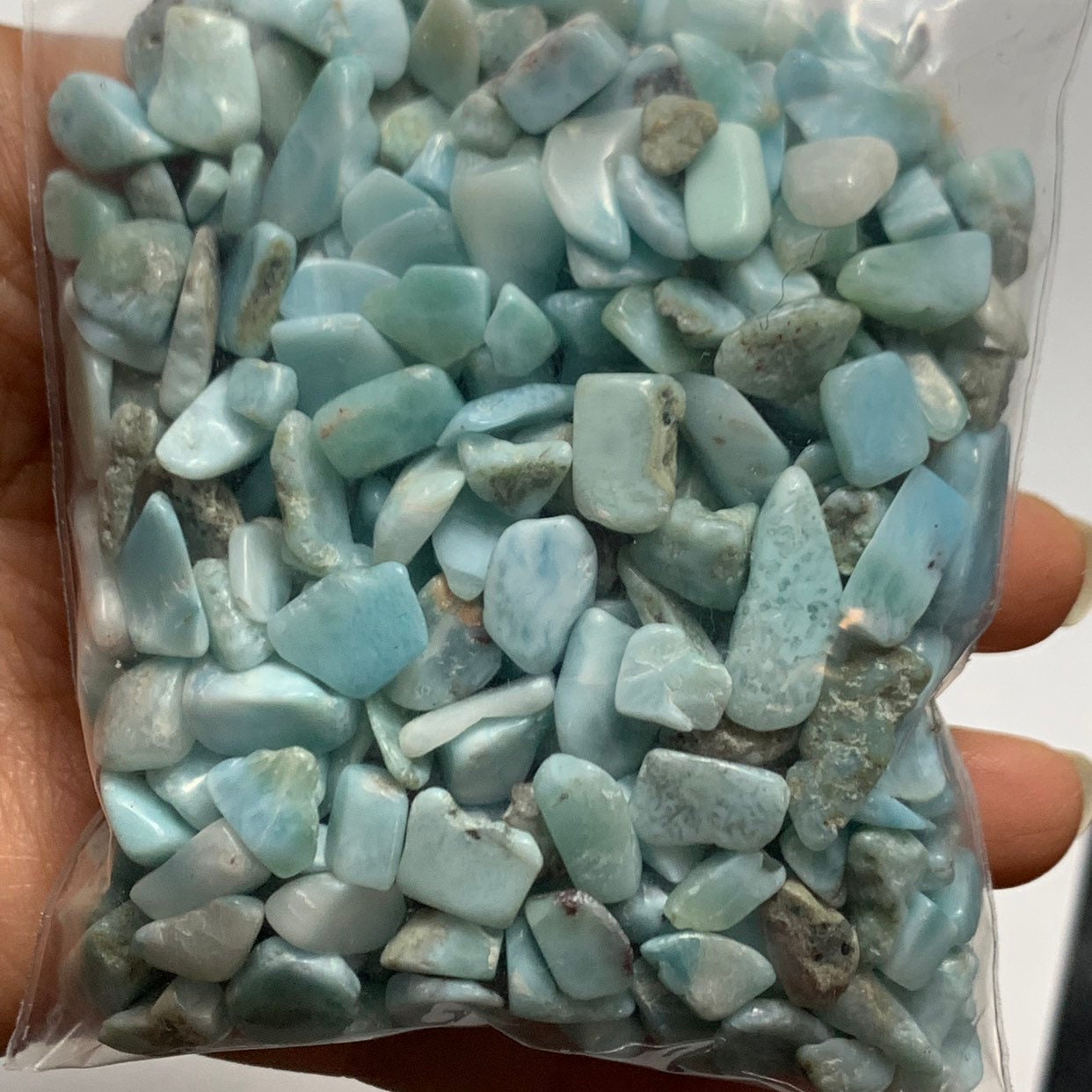 100g Natural Tumbled Larimar Quartz Crystal Gemstones Reiki Etsy