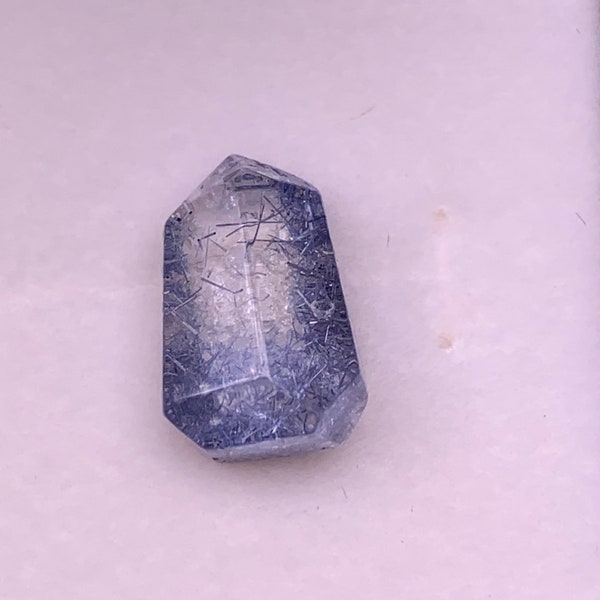 Rare dumortierite in Natural clear Quartz Crystal pendant crystal healing--1.2g