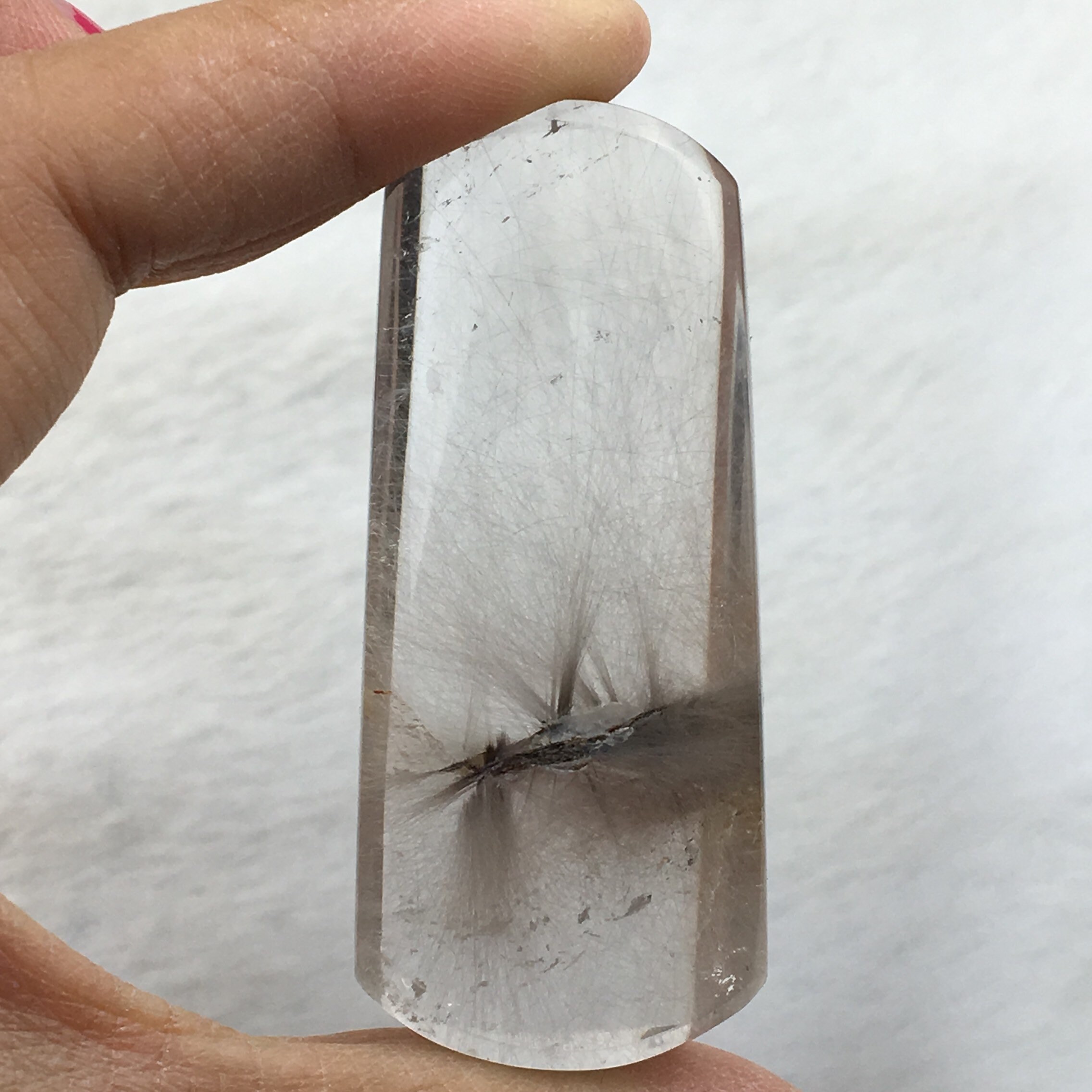 Natural Clear Silvertitanium Quartz Pendant Crystal Etsy