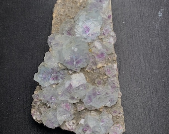 Natural green- purple fluorite mineral from Hunan crystal healing minerals calcite,garden quartz,pyramid,pyrite