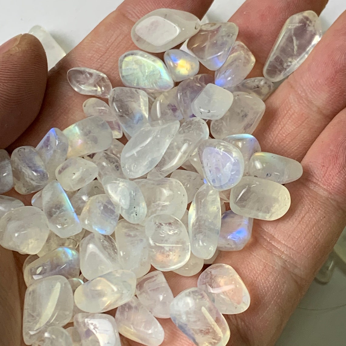 High quality moonstone tumbled 50g Etsy