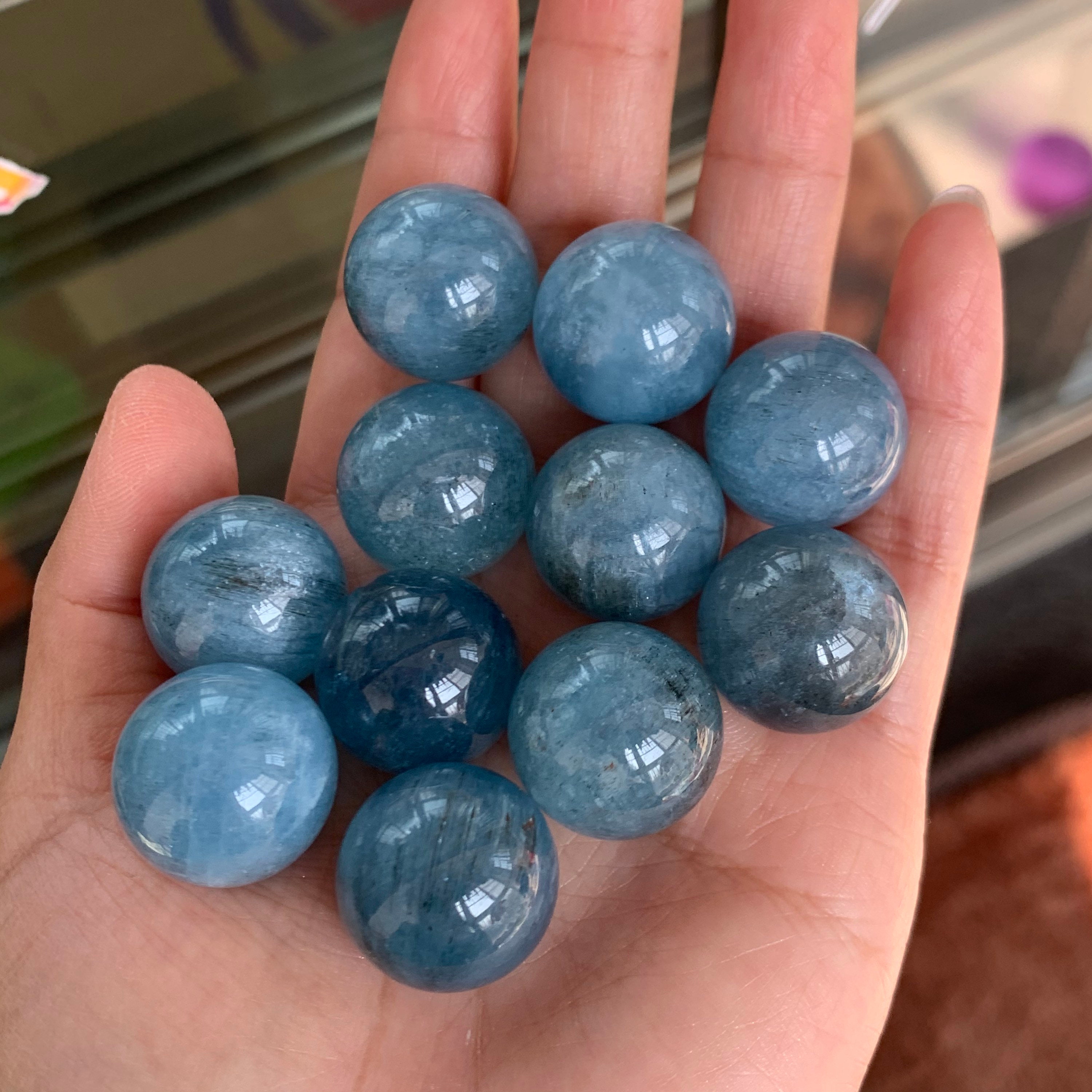 1pcs Natural Hell Devil Blue Aquamarine Gems Crystal Quartz
