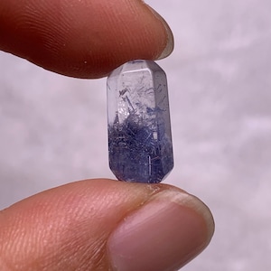 Rare dumortierite in Natural clear Quartz Crystal pendant crystal healing--1.1g