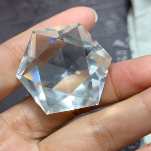 Natural clear Quartz Crystal 3D Hexagon Star of David & flower of life pendant crystal healing