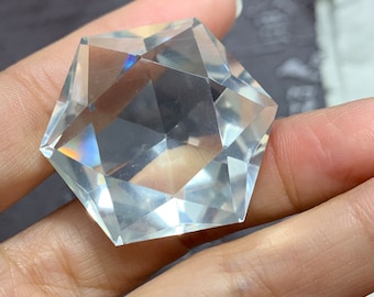 Natural clear Quartz Crystal 3D Hexagon Star of David & flower of life pendant crystal healing
