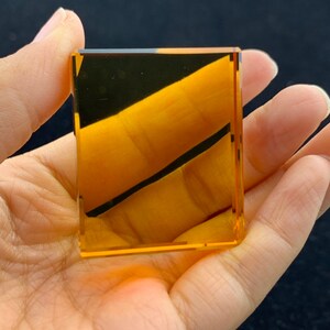34g Orange synthetischer Quarz Kristall Quadratische Karte Probe Kristallheilung-2