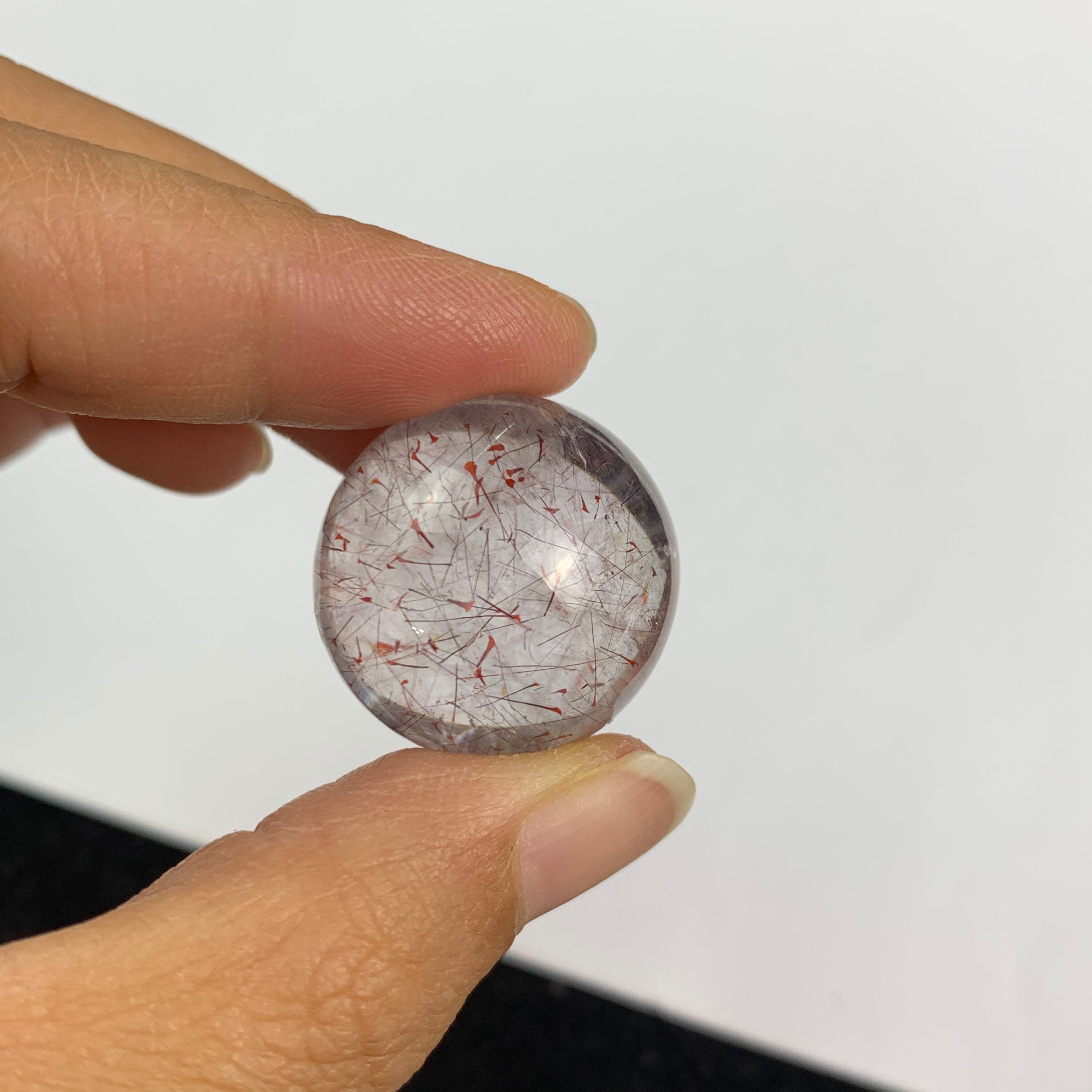 22mm natural fairworks rutilated strawberry fashion quartz sphere-5