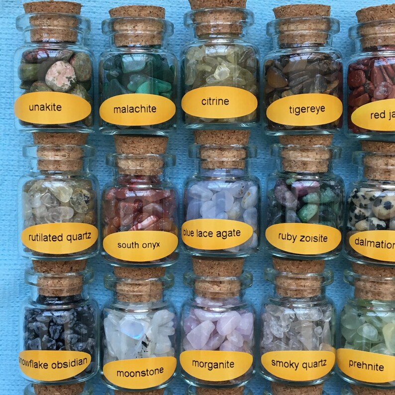 mini gemstone bottles