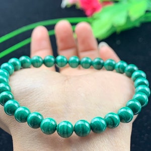 6 mm Natural green malachite Quartz Crystal Bracelet