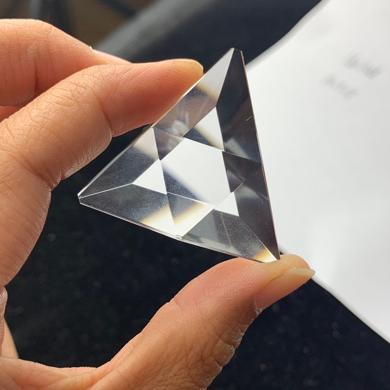 Natural Clear Quartz Crystal Triangle 3D Hexagon Star of David Etsy