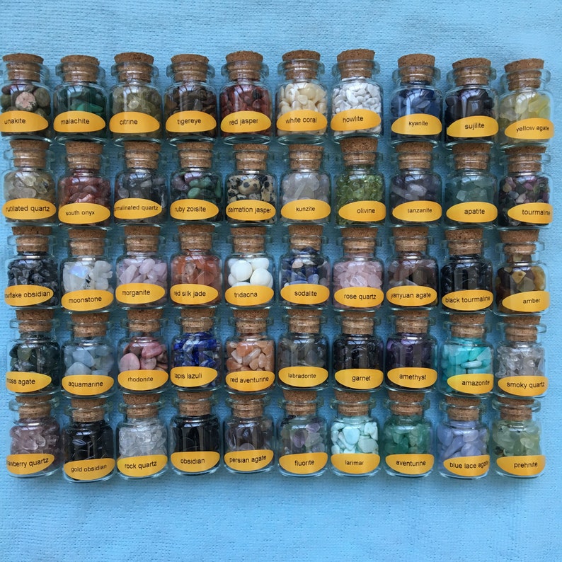 mini gemstone bottles