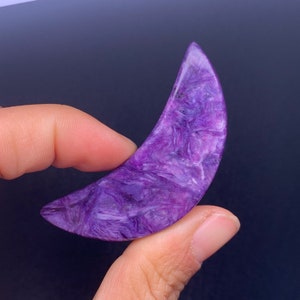 1pcs Natural purple charoite carving moons