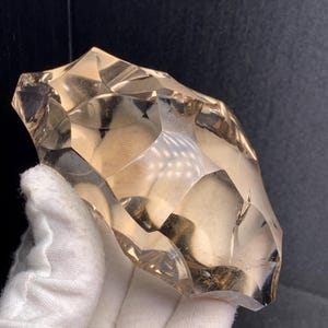 Natural LIGHT smoky quartz Faceted quartz Crystal freeform