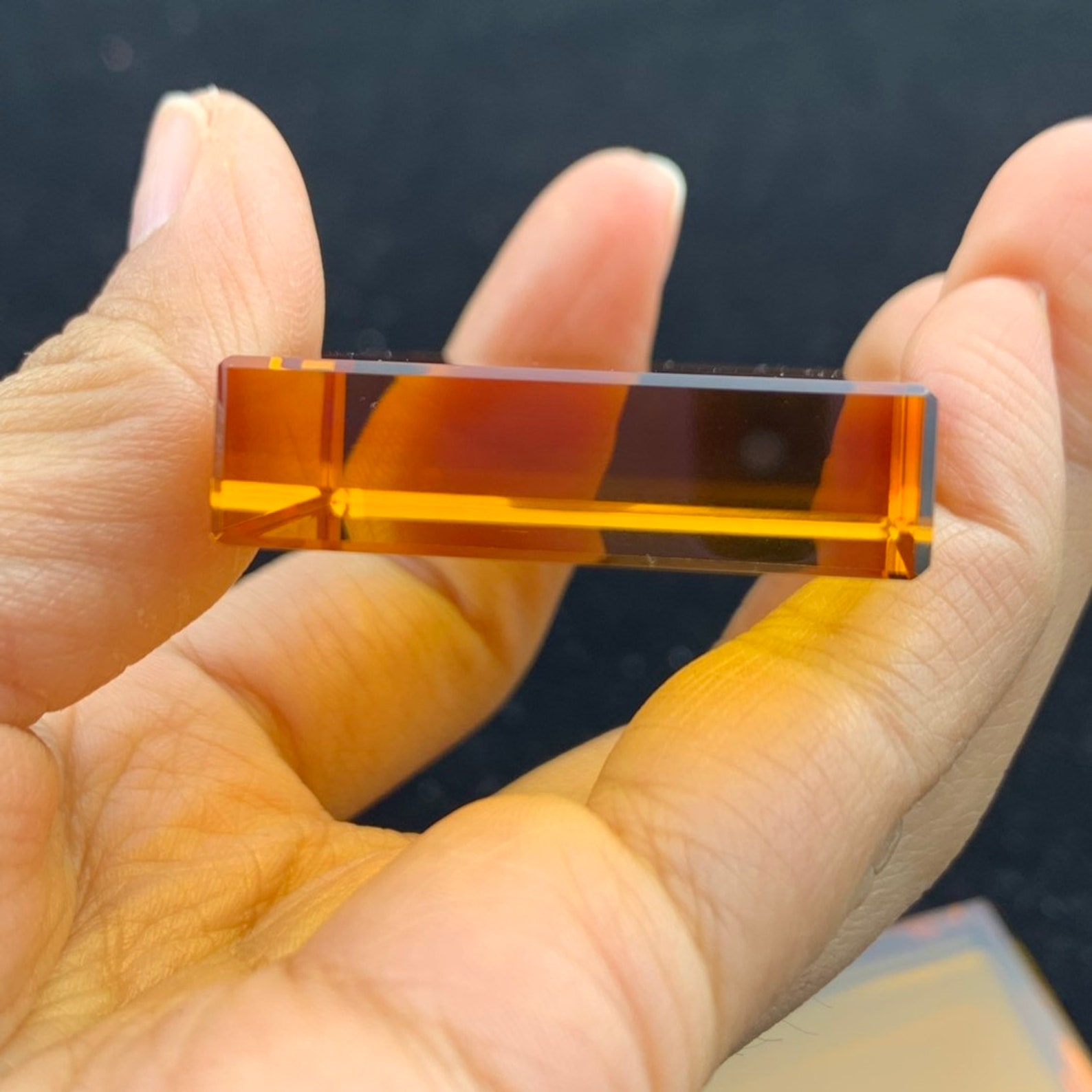 34 g orange synthetic quartz crystal Square card specimen Etsy