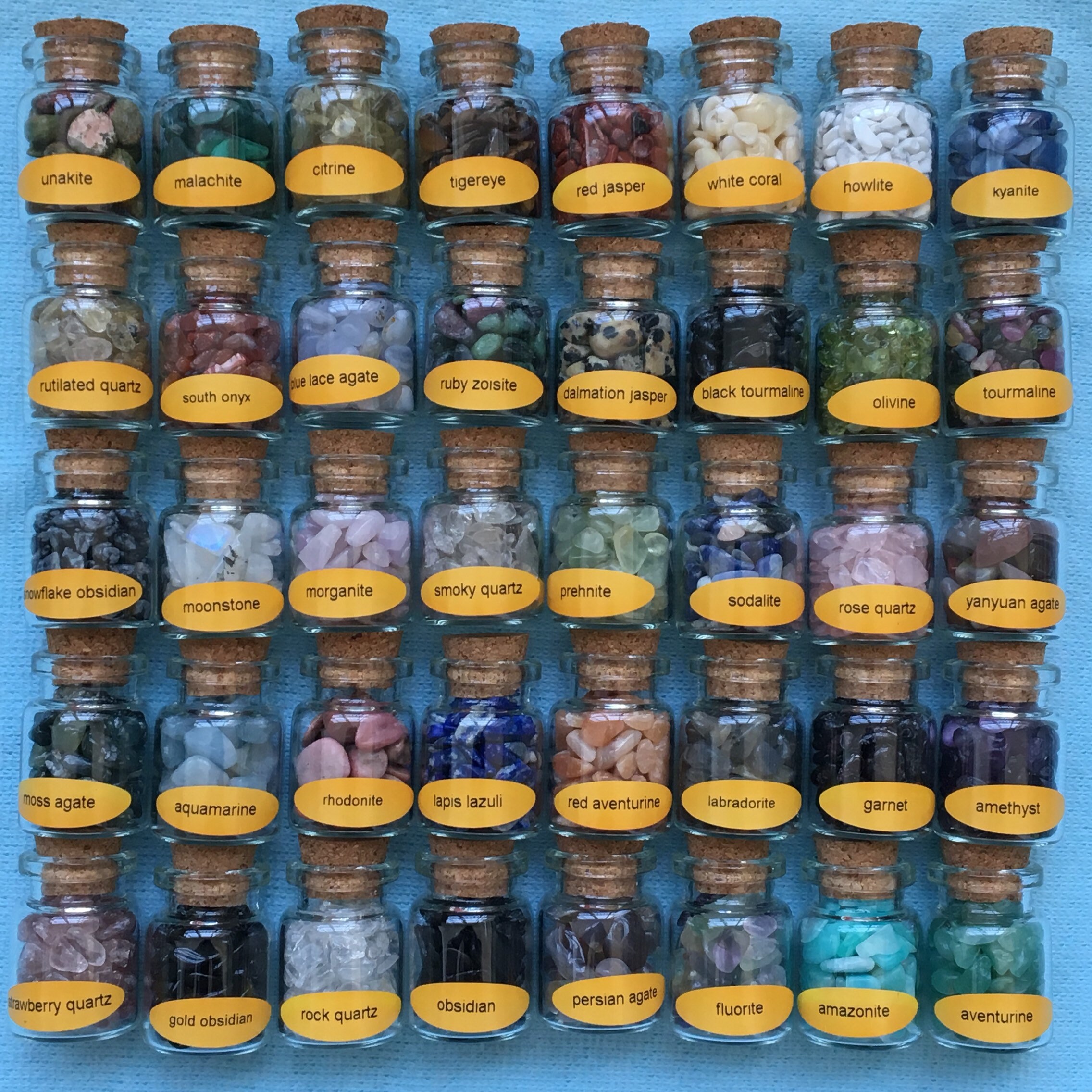 mini gemstone bottles