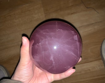 High quality Natural pink 12 star light rose Quartz Crystal Sphere Ball from Mozambique-3