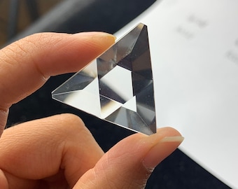 Natural clear Quartz Crystal triangle 3D Hexagon Star of David crystal healing