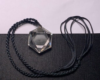 Natural clear Quartz Crystal 3D Hexagon Star of David pendant crystal healing