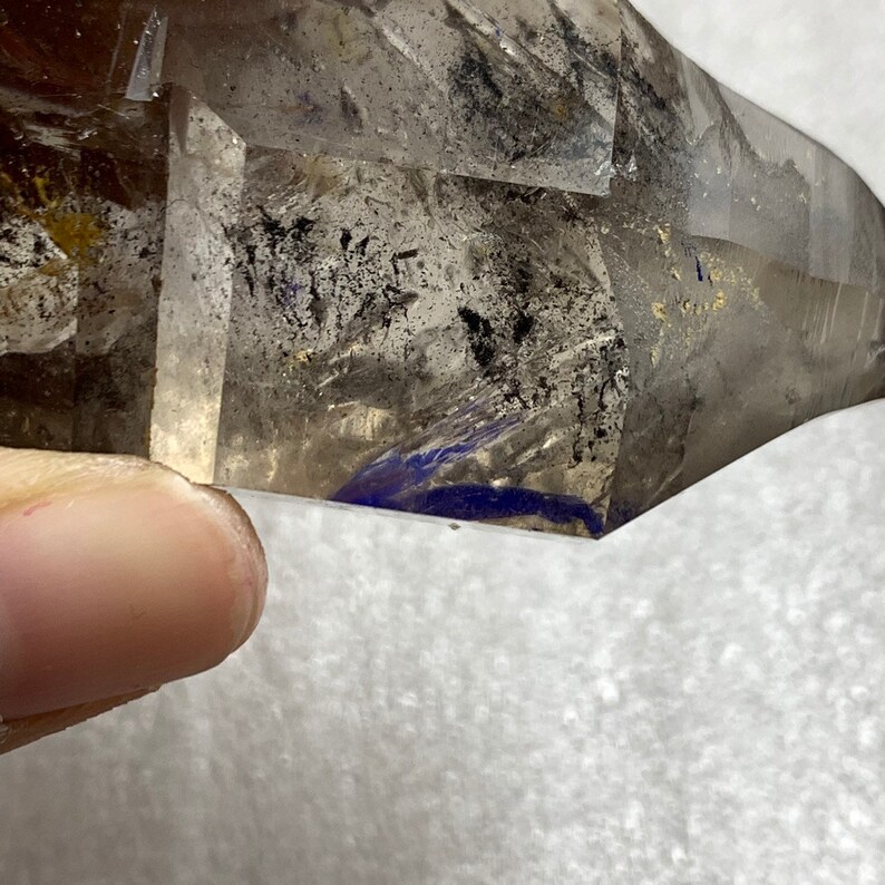 at least 8 mobile black sand /& water bubbles Rare!Natural Double Terminated Elestial Enhydro Quartz crystal Point From Sichuan China-CH-10