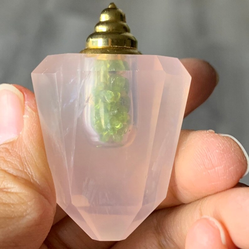 Natural amethyst Crystal Wishing Bottle Oliver sphere pendant crystal Healing