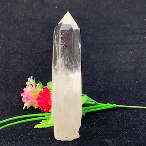 5.47&#39;&#39; Natural clear rock Quartz Crystal Obelisk Wand Point crystal Healing-B13