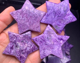 1pcs Natural purple charoite carving stars