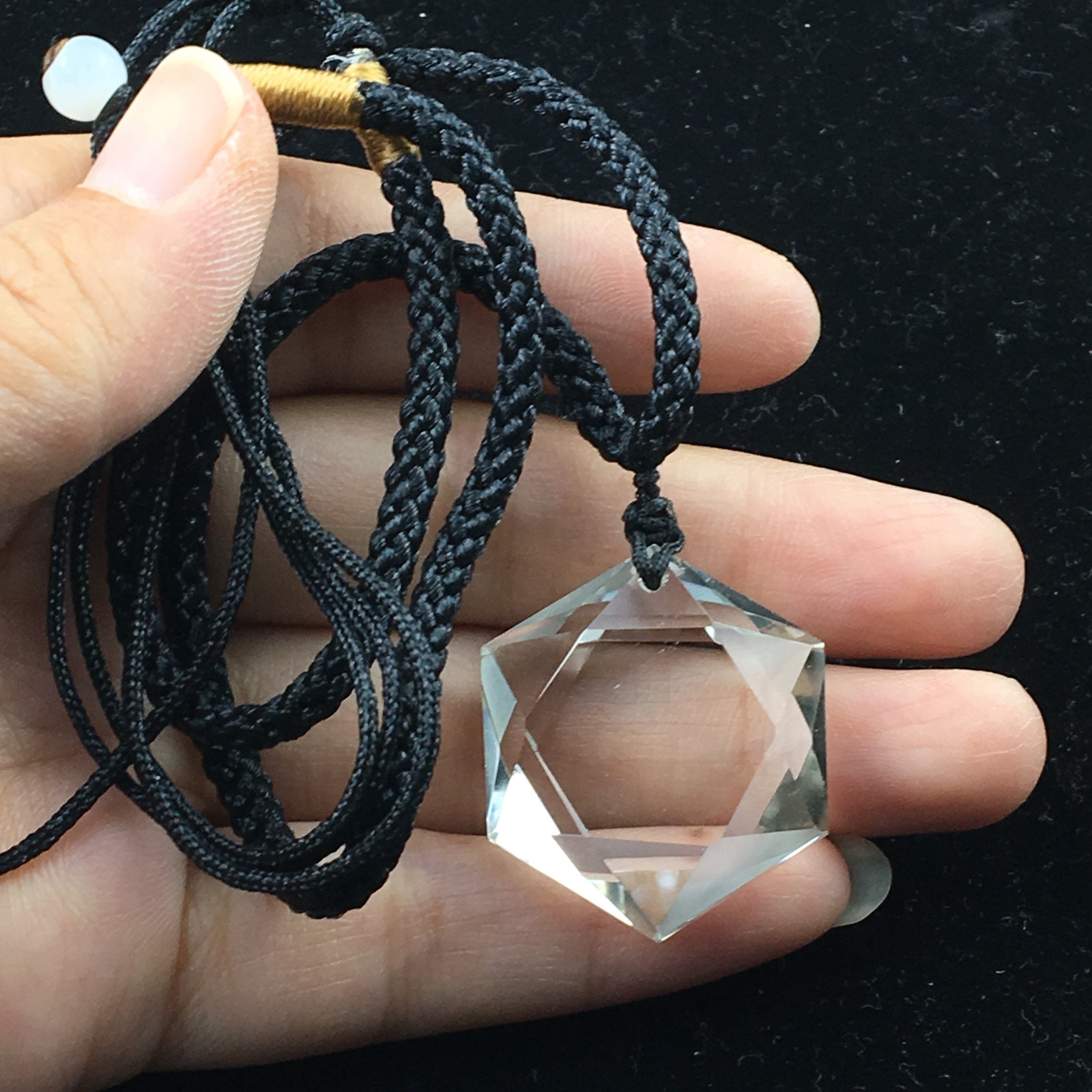 Natural clear Quartz Crystal 3D Hexagon Star of David pendant crystal healing