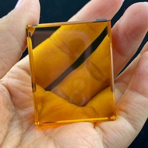 29 g orange synthetischer Quarz Kristall Quadratische Karte Probe Kristall Healing-6