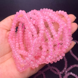 6mm Natural rose quartz Crystal facet beads bracelet
