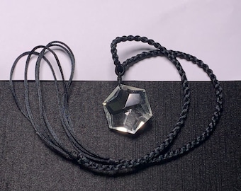 Natural clear Quartz Crystal 3D Hexagon pendant crystal healing
