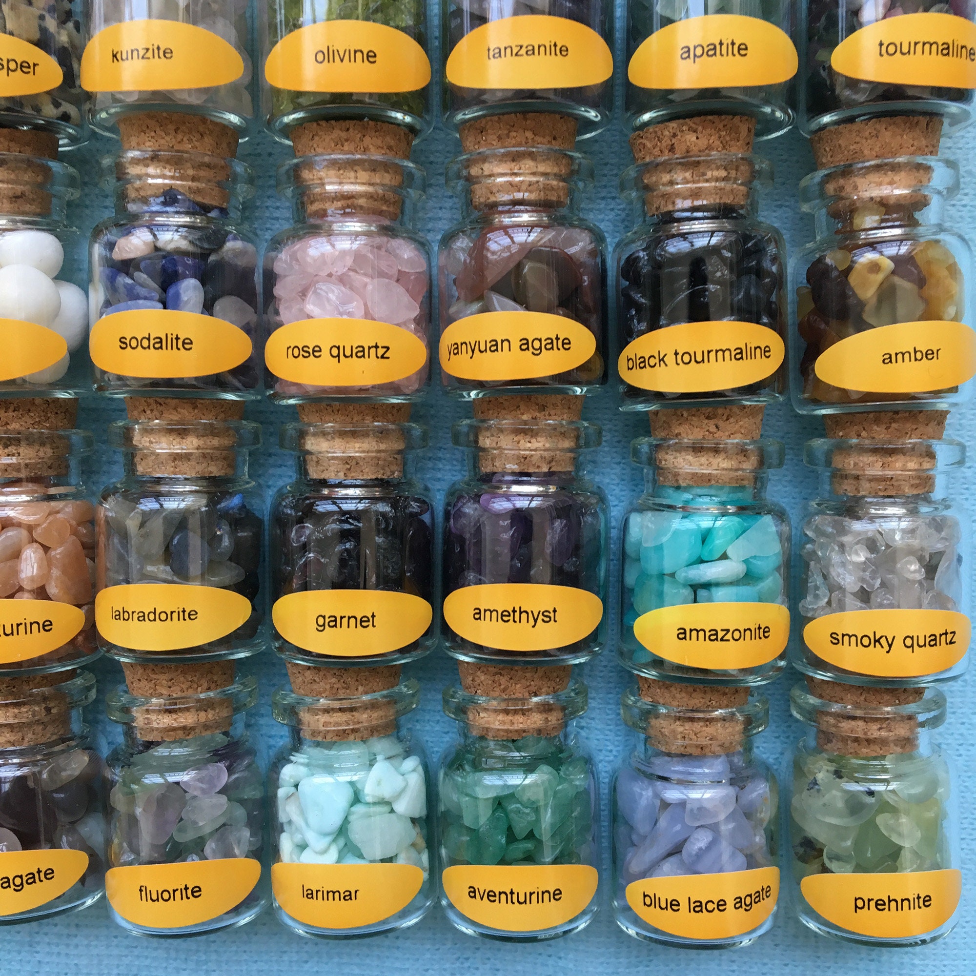 mini gemstone bottles