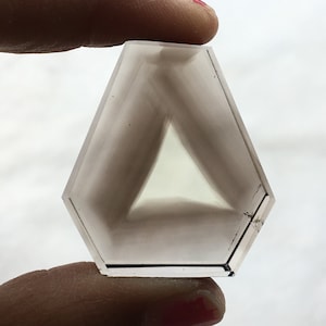 Rare natural Clear Faceted Triangle mountain shape smoky Quartz Crystal healing