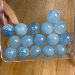 1pcs Natural blue Aquamarine gems Crystal quartz sphere -4