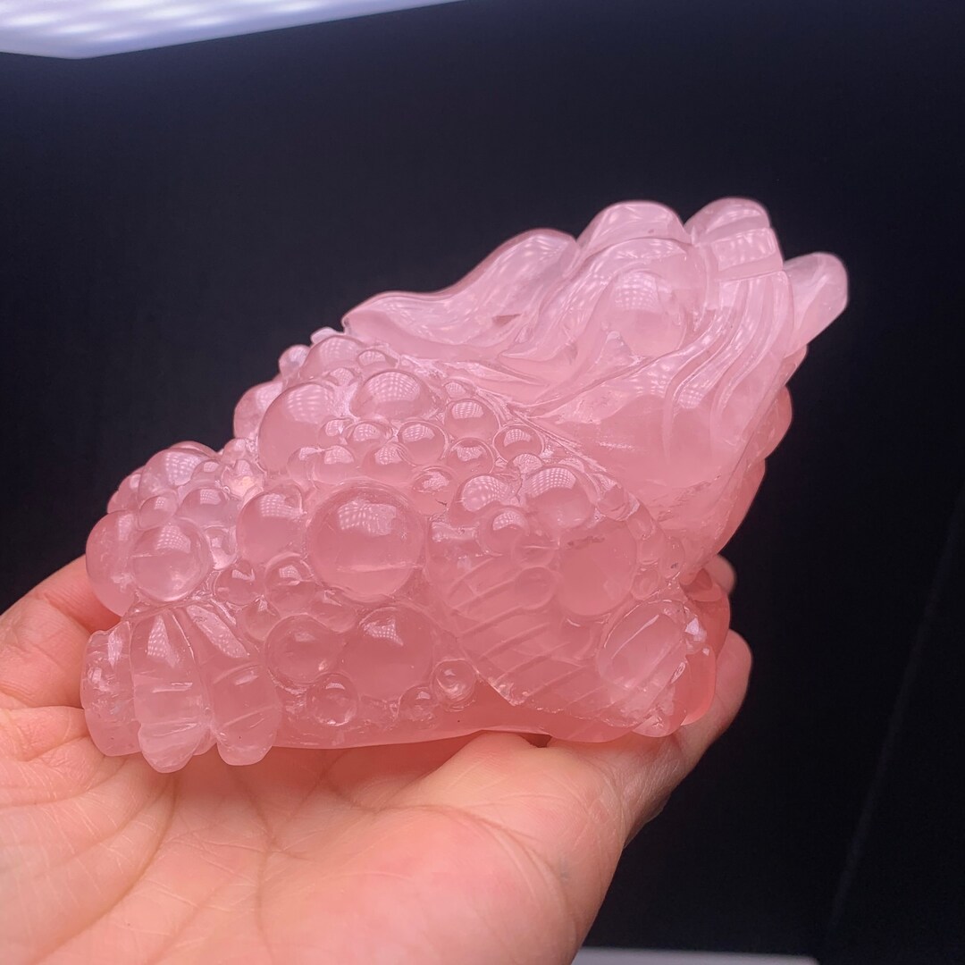 Rose Quartz Chinese Feng Shui Lucky Money Frog Threelegged Etsy