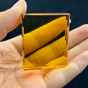 33g Orange synthetischer Quarz Kristall Quadratische Karte Probe Kristallheilung-4