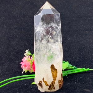 5.26&#39;&#39; Natural clear rock Quartz Crystal Obelisk Wand Point crystal Healing-B16