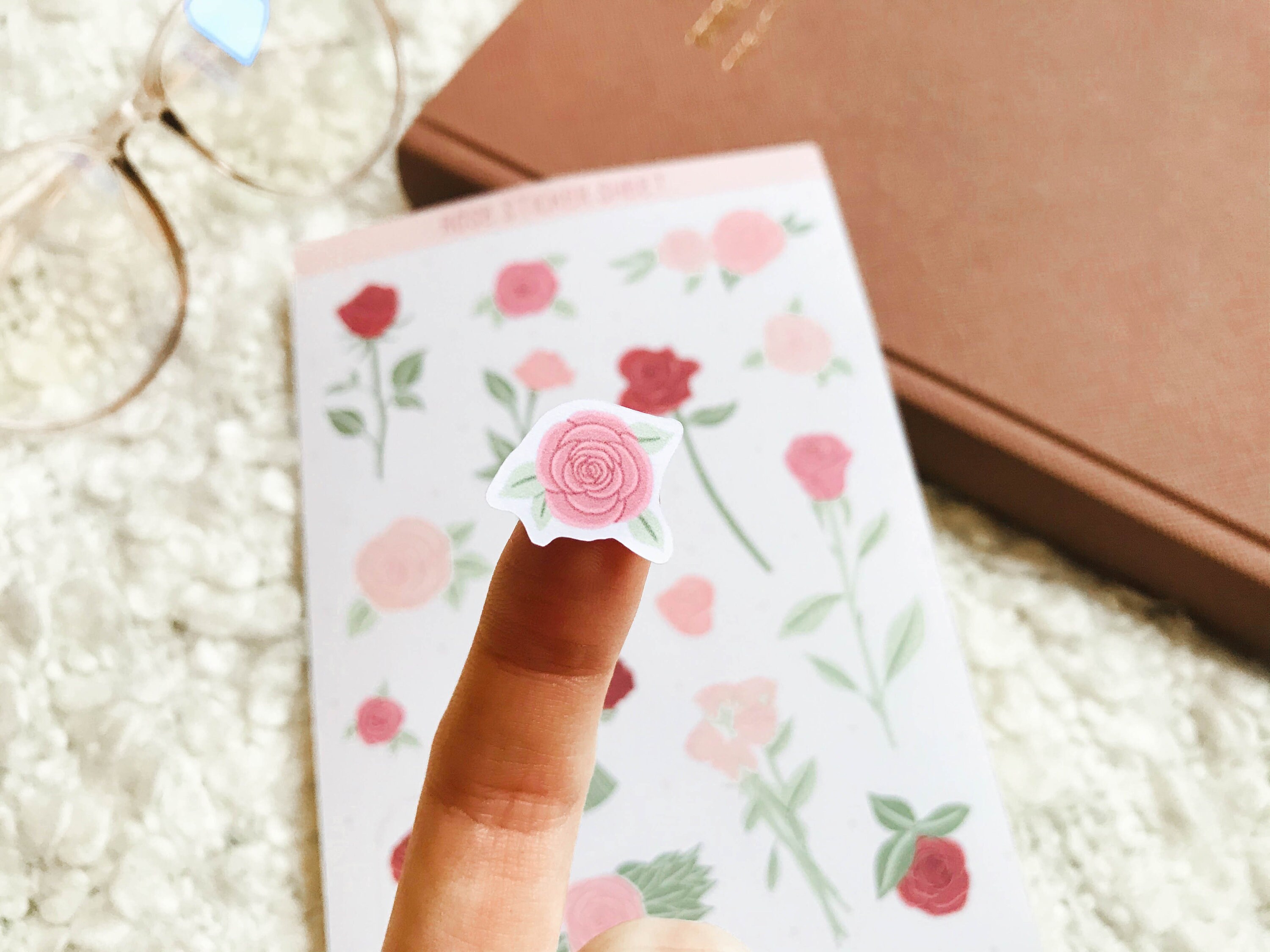 Rose sticker sheet Rose stickers Floral sticker sheet | Etsy