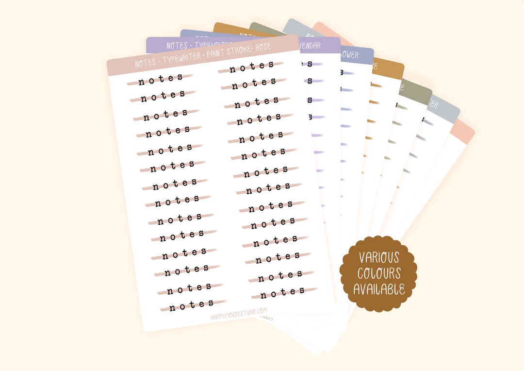 Note Striker Notes Stickers Typewriter Note Sticker Sheet Planner - Etsy