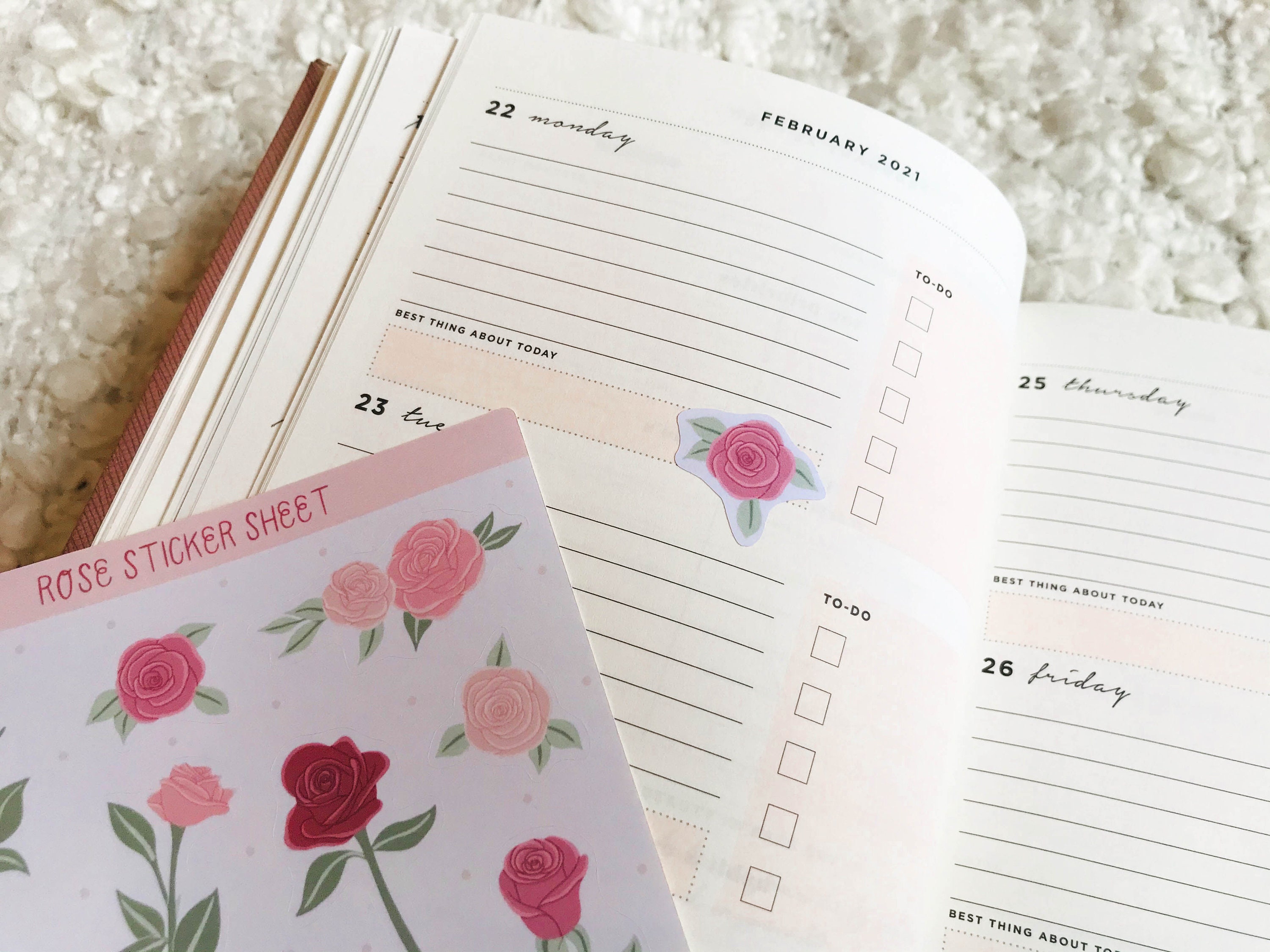 Rose Sticker Sheet Rose Stickers Floral Sticker Sheet - Etsy