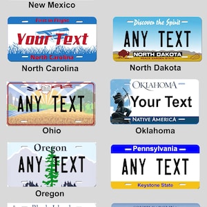 Customizable U S State License Plate Personalized Auto Vanity Plate customizable-u-s-state-license-plate-personalized-auto-vanity-plate